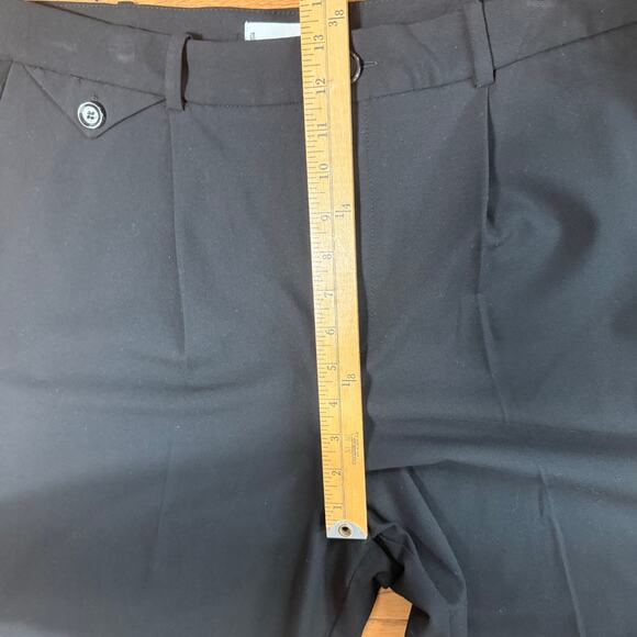 MNG by Mango Black Pants SZ 12 Pleated Straight Work Career Minimalist Academia - Picture 9 of 10